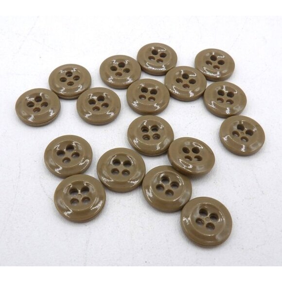 Shirt Buttons Plastic Tan 4 hole 17 count ½ inch diameter - Picture 1 of 2
